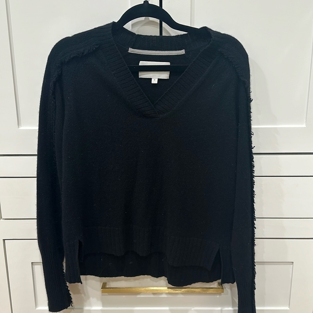Brochu Walker Women's The Jolie Fringe Vee Sweater Size S